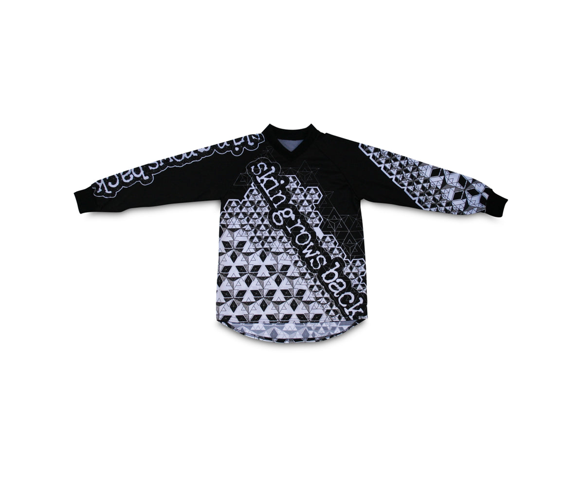 skingrowsback star tetrahedron jersey black and white youth