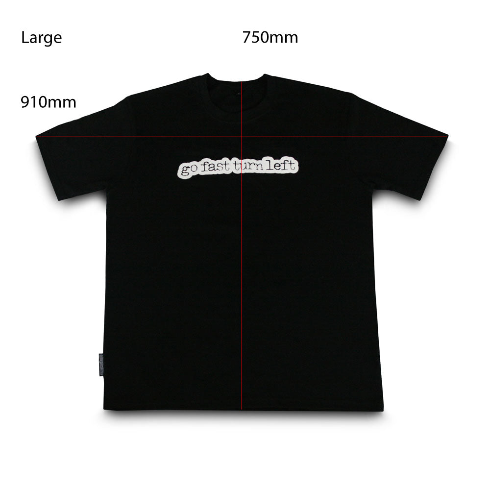 skingrowsback go fast turn left t-shirt black large