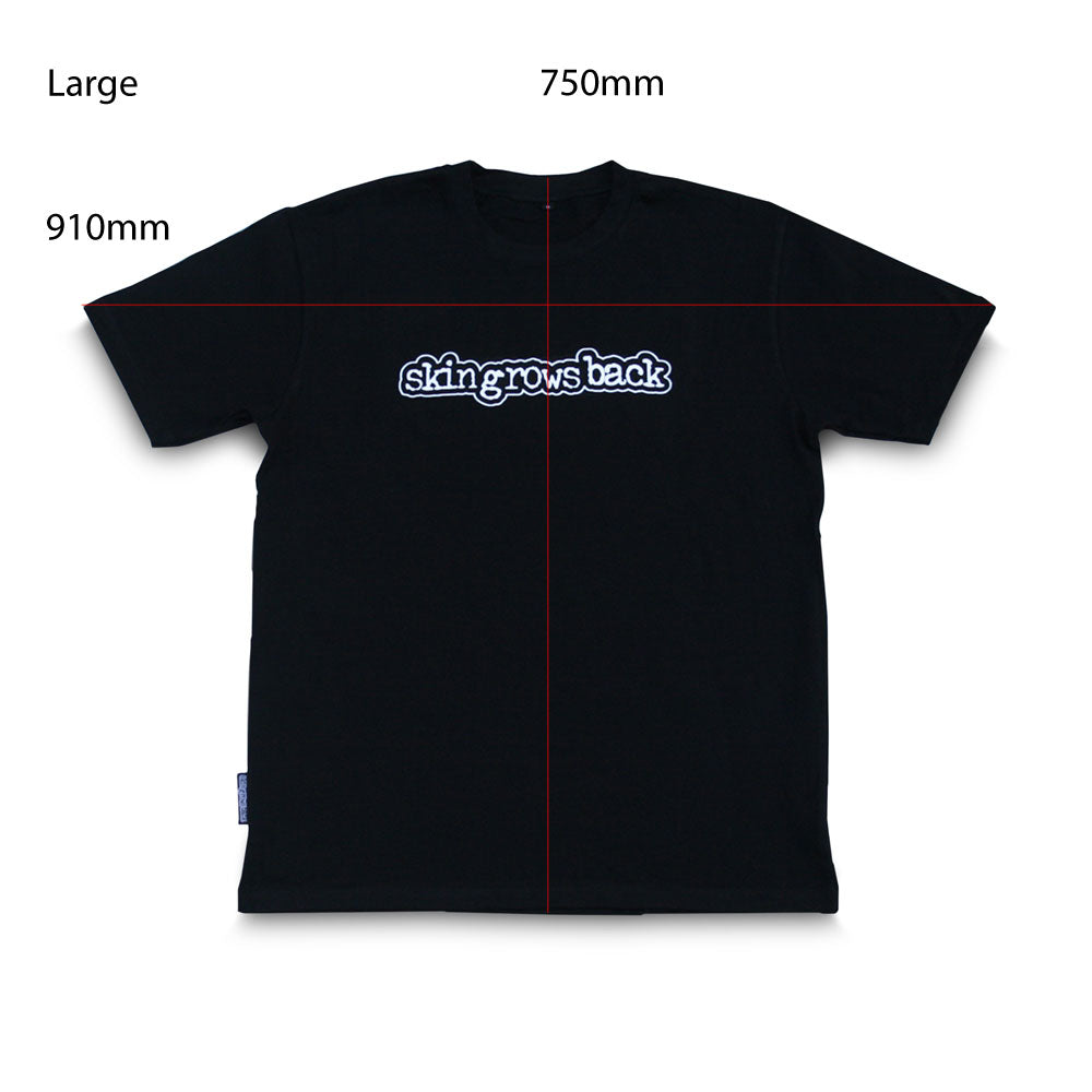 skingrowsback logo t-shirt black large