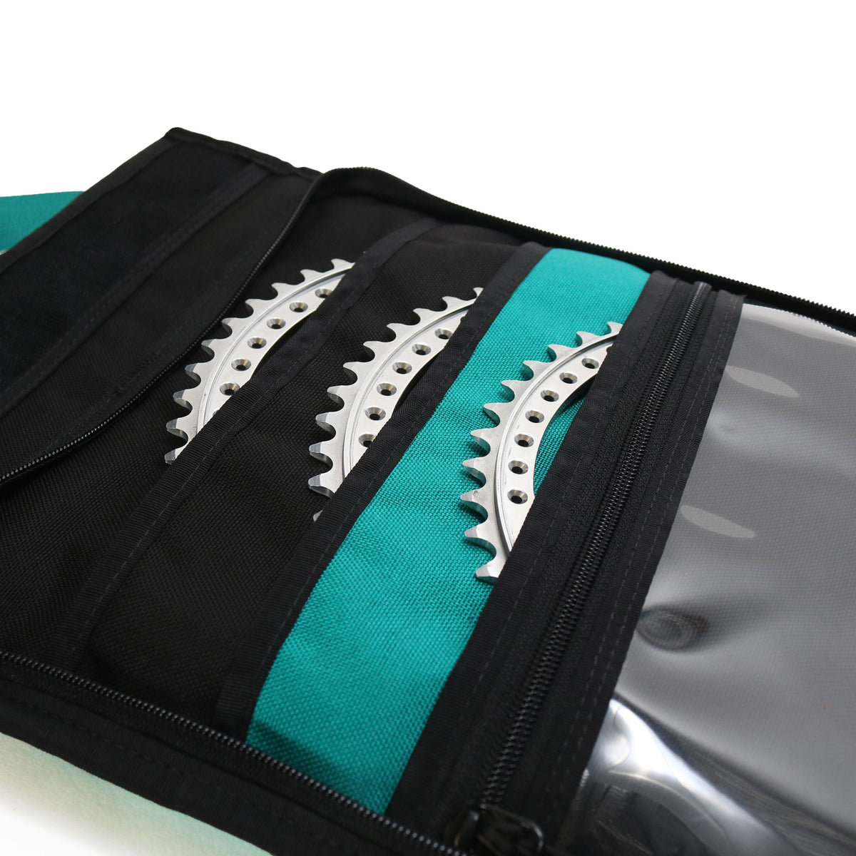 skingrowsback velodrome chainring bag track cycling teal